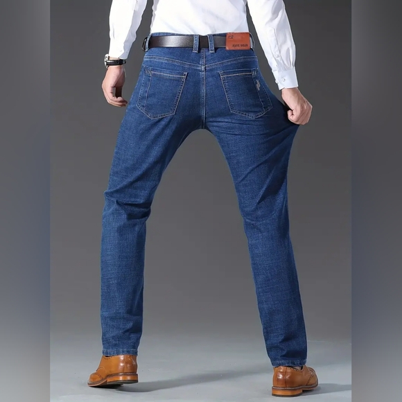 Jeans Wear Men's NWOT Deep Blue/Dark Wash Straight Leg Jeans Size 34x29 - Picture 6 of 9